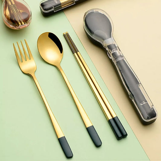 3pc Cutlery set with travel box